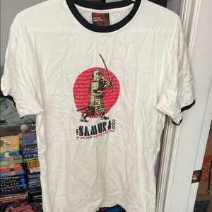 Samurai in a Gas mask Graphic T-Shirt - White